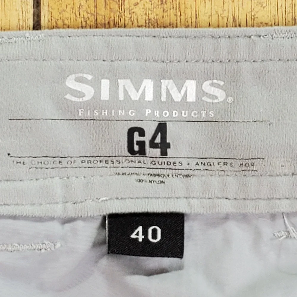 Simms G4 Fishing Pants Mens 40x34 Gray Technical Nylon Utility Cargo 33325